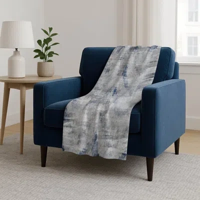 Addison Rugs Addison Machine Washable Sherpa Asb791 Lines Throw Blanket In Gray
