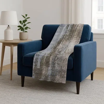 Addison Rugs Addison Machine Washable Sherpa Asb795 Modern Throw Blanket In Gray