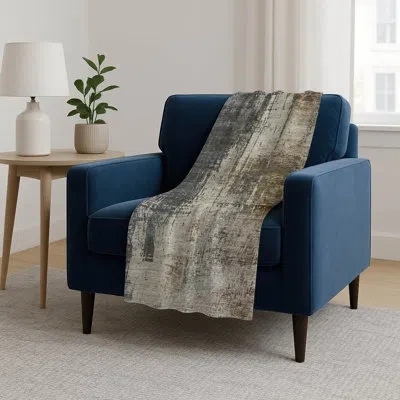 Addison Rugs Addison Machine Washable Sherpa Asb797 Modern Throw Blanket In Gray