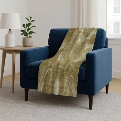 Addison Rugs Addison Machine Washable Sherpa Asb802 Abstract Throw Blanket In Brown