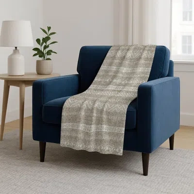 Addison Rugs Addison Machine Washable Sherpa Asb803 Southwest Throw Blanket In Gray