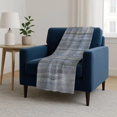 Addison Rugs Addison Machine Washable Sherpa Asb819 Stripes Throw Blanket In Gray