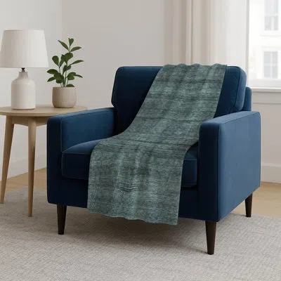 Addison Rugs Addison Machine Washable Sherpa Asb820 Stripes Throw Blanket In Green
