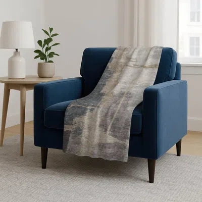 Addison Rugs Addison Machine Washable Sherpa Asb831 Modern Throw Blanket In Gray