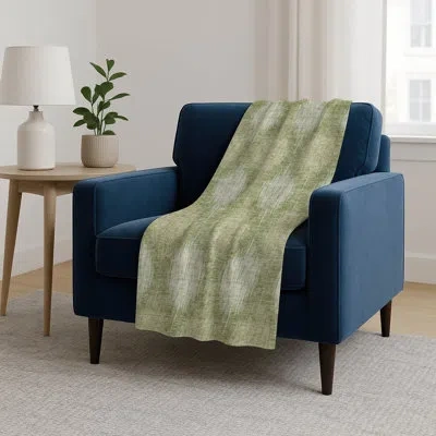 Addison Rugs Addison Machine Washable Sherpa Asb849 Ikat Throw Blanket In Aloe