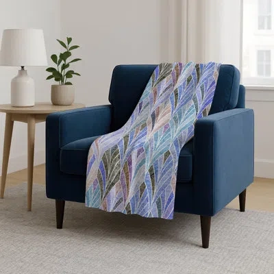 Addison Rugs Addison Machine Washable Sherpa Asb851 Geometric Throw Blanket In Multi