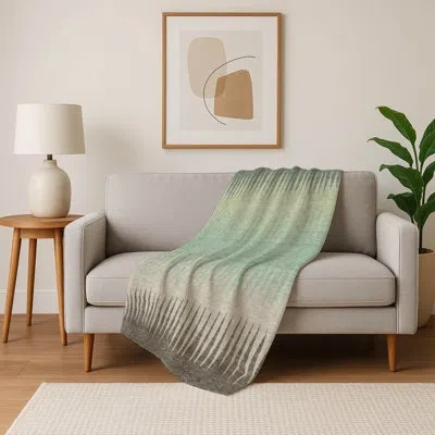 Addison Rugs Addison Machine Washable Sherpa Asb886 Stripes Throw Blanket In Multi