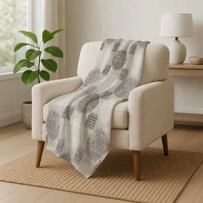 Addison Rugs Addison Machine Washable Sherpa Asb900 Geometric Throw Blanket In Gray