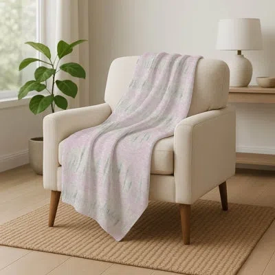 Addison Rugs Addison Machine Washable Sherpa Asb905 Stripes Throw Blanket In Pink