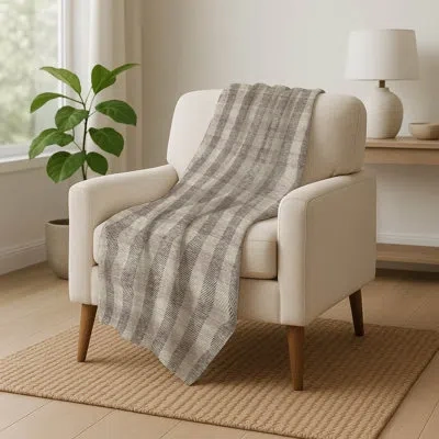 Addison Rugs Addison Machine Washable Sherpa Asb924 Plaid Throw Blanket In Beige