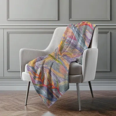 Addison Rugs Addison Machine Washable Sherpa Birds Of Paradise Throw Blanket In Multi