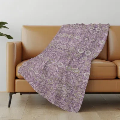 Addison Rugs Addison Machine Washable Sherpa Bohemian Throw Blanket In Lavender