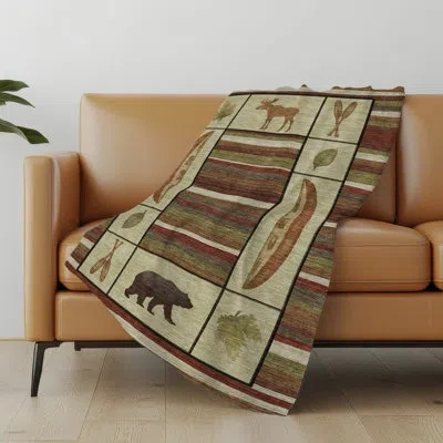 Addison Rugs Addison Machine Washable Sherpa Cabin Throw Blanket In Multi