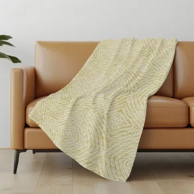Addison Rugs Addison Machine Washable Sherpa Chain Links Throw Blanket In Gold