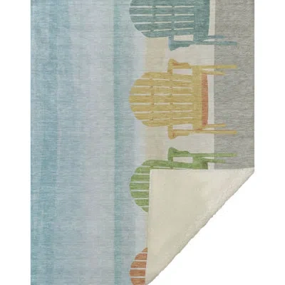 Addison Rugs Addison Machine Washable Sherpa Chairs Throw Blanket In Poolside
