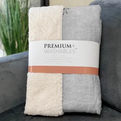 Addison Rugs Addison Machine Washable Sherpa Christmas In The Woods Throw Blanket In Gray