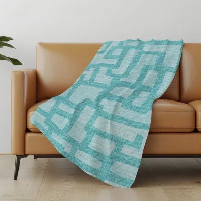 Addison Rugs Addison Machine Washable Sherpa Contemporary Throw Blanket In Turquoise