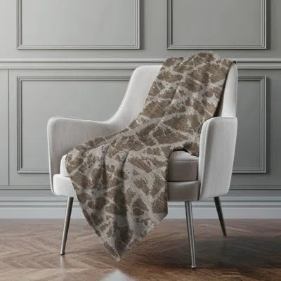 Addison Rugs Addison Machine Washable Sherpa Crackle Throw Blanket In Brown