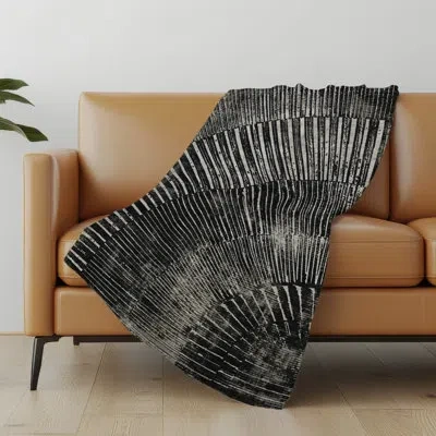 Addison Rugs Addison Machine Washable Sherpa Fan-like Throw Blanket In Black