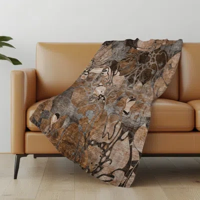 Addison Rugs Addison Machine Washable Sherpa Floral Throw Blanket In Paprika