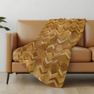 Addison Rugs Addison Machine Washable Sherpa Herringbone Throw Blanket In Brown