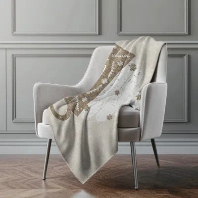 Addison Rugs Addison Machine Washable Sherpa Holiday Mug Throw Blanket In Latte