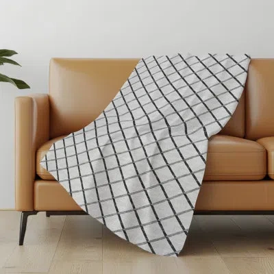 Addison Rugs Addison Machine Washable Sherpa Lattice Throw Blanket In Gray