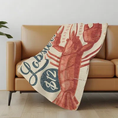 Addison Rugs Addison Machine Washable Sherpa Lobster Throw Blanket In Beige