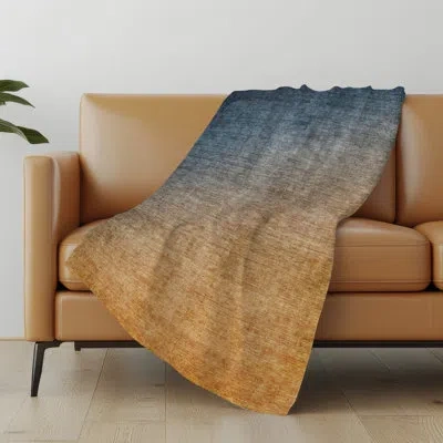 Addison Rugs Addison Machine Washable Sherpa Ombre Throw Blanket In Navy
