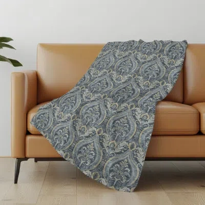 Addison Rugs Addison Machine Washable Sherpa Panel Throw Blanket In Blue