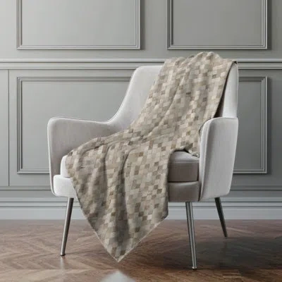 Addison Rugs Addison Machine Washable Sherpa Small Diamonds Throw Blanket In Gray