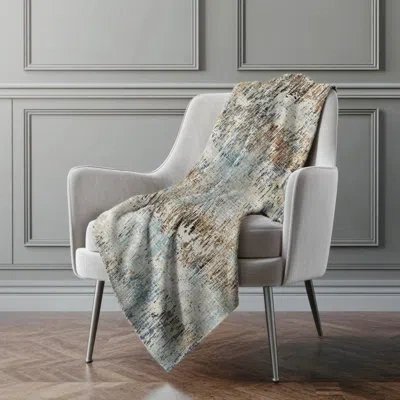 Addison Rugs Addison Machine Washable Sherpa Soft Abstract Throw Blanket In Multi
