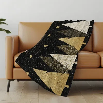Addison Rugs Addison Machine Washable Sherpa Starry Christmas Throw Blanket In Midnight
