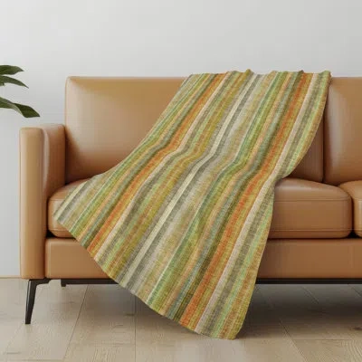 Addison Rugs Addison Machine Washable Sherpa Striped Throw Blanket In Khaki