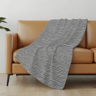 Addison Rugs Addison Machine Washable Sherpa Stripes Throw Blanket In Gray