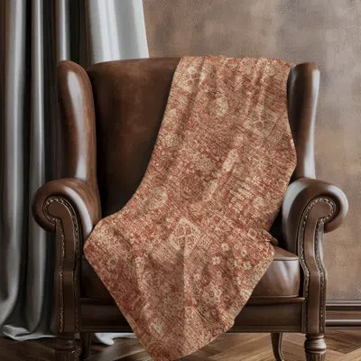 Addison Rugs Addison Machine Washable Sherpa Tribal Medallion Throw Blanket In Brown