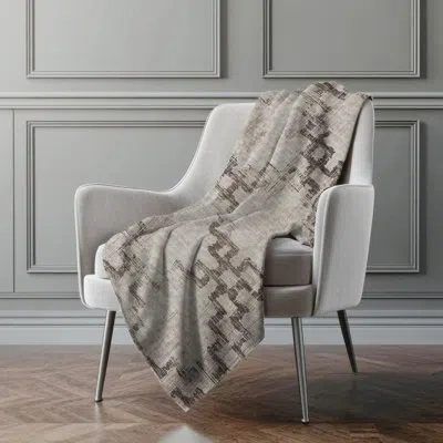 Addison Rugs Addison Machine Washable Sherpa Tribal Throw Blanket In Gray