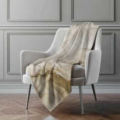 Addison Rugs Addison Machine Washable Sherpa Watercolors Throw Blanket In Beige