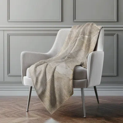 Addison Rugs Addison Machine Washable Sherpa Watercolors Throw Blanket In Beige