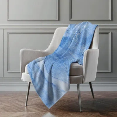 Addison Rugs Addison Machine Washable Sherpa Watercolors Throw Blanket In Blue