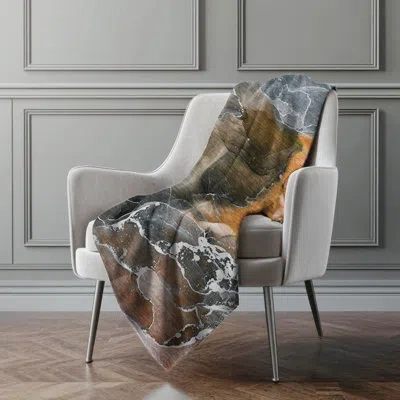 Addison Rugs Addison Machine Washable Sherpa Watercolors Throw Blanket In Orange