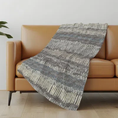 Addison Rugs Premium Machine Washable Addison Sherpa Throw Blanket In Gray Abstract