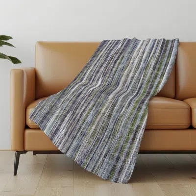 Addison Rugs Premium Machine Washable Addison Sherpa Throw Blanket In Plum Striped