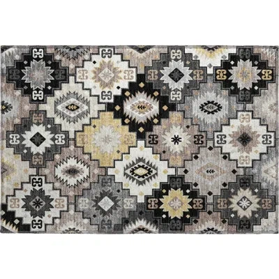 Addison Rugs Premium Machine Washable Mayfield Amf2123 Ethnic Rug In Black