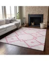Addison Rugs Premium Washable Area Rug In Pink