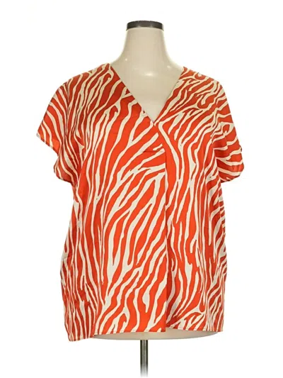 Pre-owned Addition Elle Short Sleeve Blouse In Orange