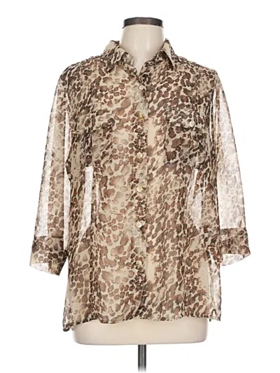 Pre-owned Additions By Chico's 3/4 Sleeve Blouse In Brown