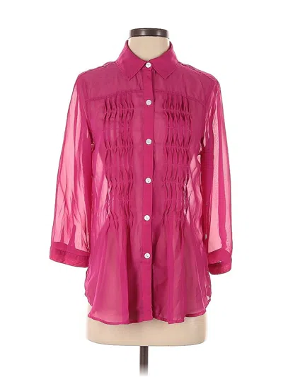 Pre-owned Additions By Chico's 3/4 Sleeve Blouse In Pink