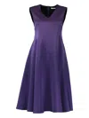 Adeam Ashlee V-neck Dress In Purple