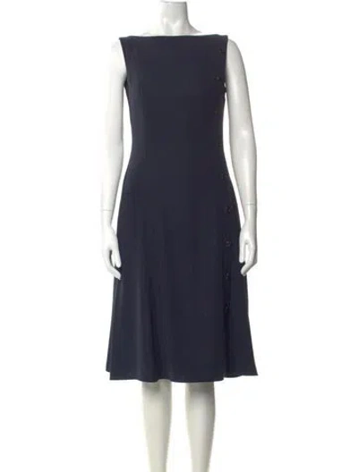 Pre-owned Adeam Bateau Neckline Knee-length Dress W/tags In Blue